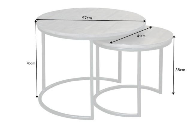 Table d'appoint ELEMENTS lot de 2 acacia gris
