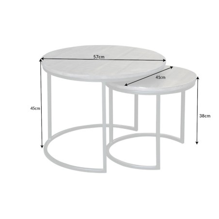 Table d'appoint ELEMENTS lot de 2 acacia gris