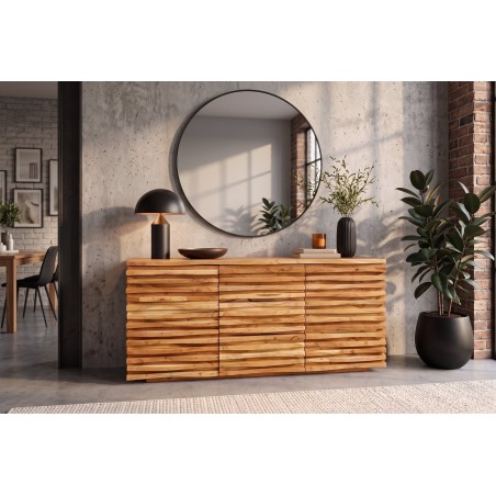 Buffet bas RELIEF 160cm acacia massif naturel