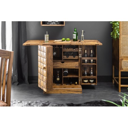Bar cabinet MOSAICO 130cm sheesham massif naturel