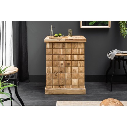 Bar Cabinet MOSAICO 130cm Acacia Massif Naturel