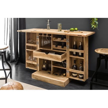 Bar Cabinet MOSAICO 130cm Acacia Massif Naturel 2