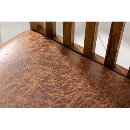 Chaise MAKASSAR sheesham et microfibre - Lot de 2