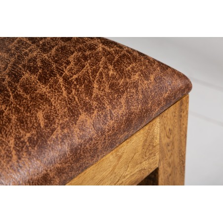 Chaise MAKASSAR sheesham et microfibre - Lot de 2