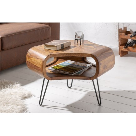 Table basse ORGANIC LIVING 70cm Sheesham Massif Naturel