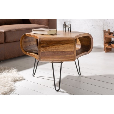 Table basse ORGANIC LIVING 70cm Sheesham Massif Naturel 2