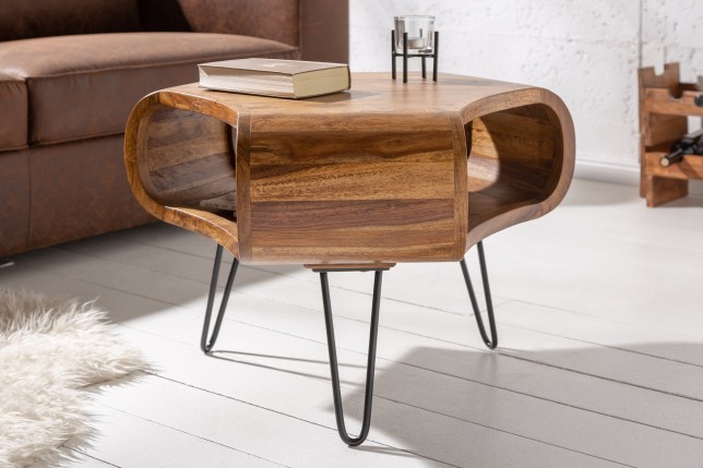 Table basse ORGANIC LIVING 70cm Sheesham Massif Naturel