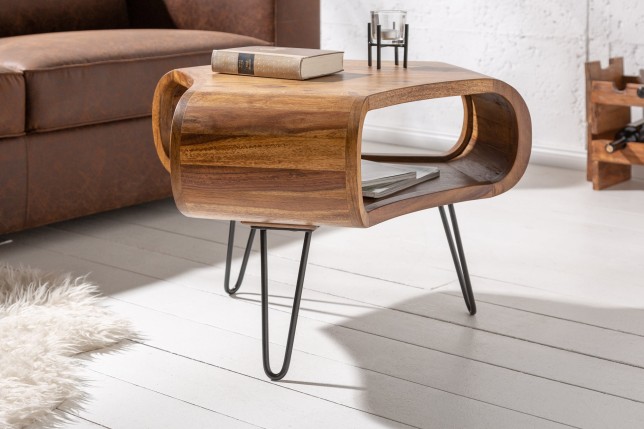 Table basse ORGANIC LIVING 70cm Sheesham Massif Naturel