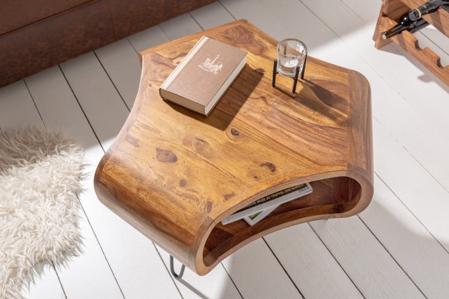 Table basse ORGANIC LIVING 70cm Sheesham Massif Naturel