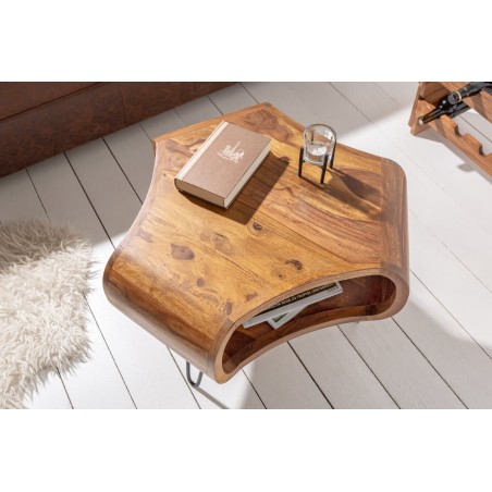 Table basse ORGANIC LIVING 70cm Sheesham Massif Naturel