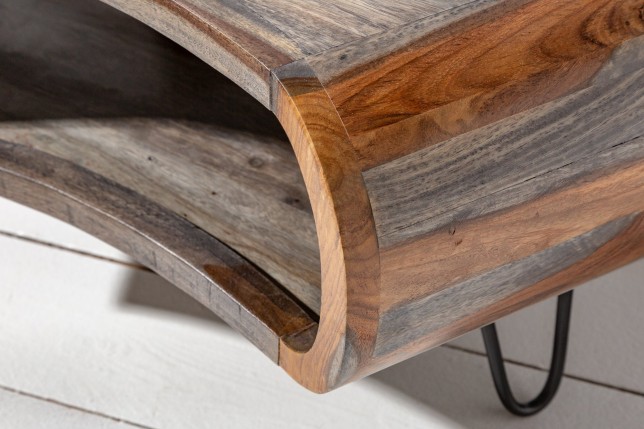 Table basse ORGANIC LIVING 80cm sheesham massif gris