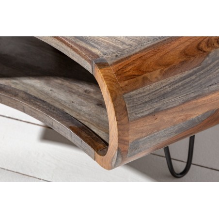 Table basse ORGANIC LIVING 80cm sheesham massif gris