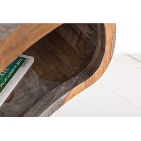 Table basse ORGANIC LIVING 80cm sheesham massif gris