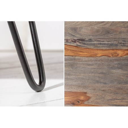 Table basse ORGANIC LIVING 80cm sheesham massif gris