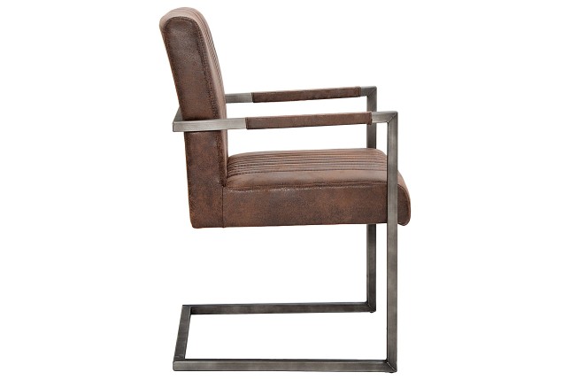 Chaise cantilever BIG ASTON microfibre brun vintage