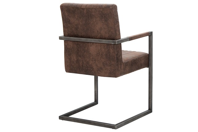 Chaise cantilever BIG ASTON microfibre brun vintage