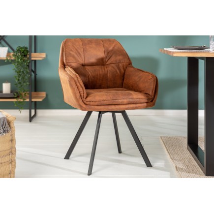 Fauteuil pivotant LOUNGER 180° microfibre brun clair