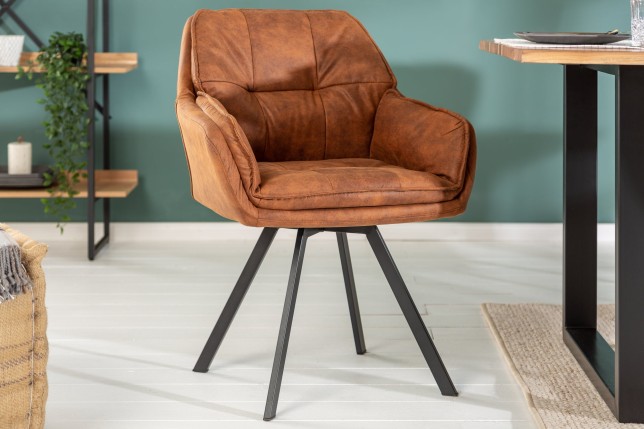 Fauteuil pivotant LOUNGER 180° microfibre brun clair