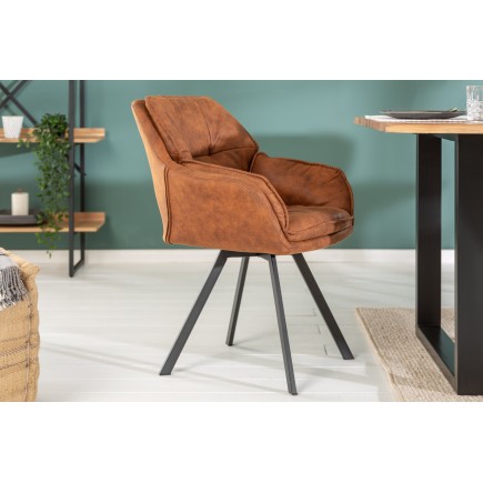 Fauteuil pivotant LOUNGER 180° microfibre brun clair 2
