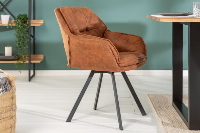 Fauteuil pivotant LOUNGER 180° microfibre brun clair
