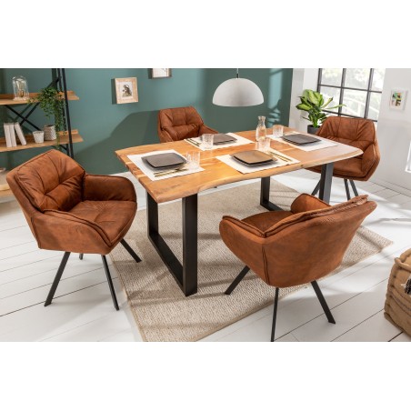 Fauteuil pivotant LOUNGER 180° microfibre brun clair
