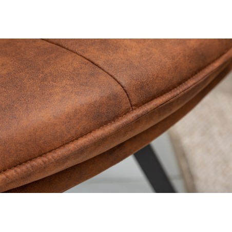 Fauteuil pivotant LOUNGER 180° microfibre brun clair