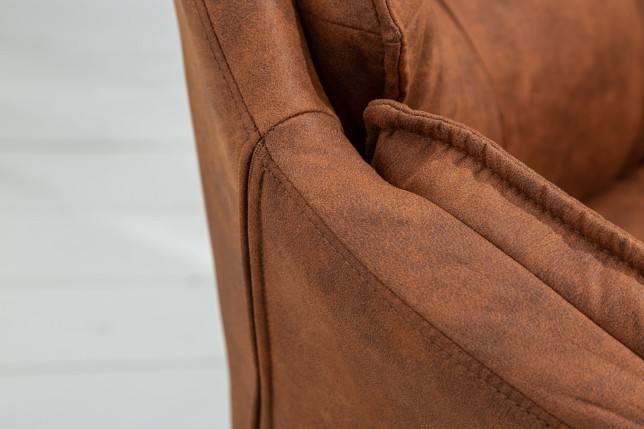 Fauteuil pivotant LOUNGER 180° microfibre brun clair