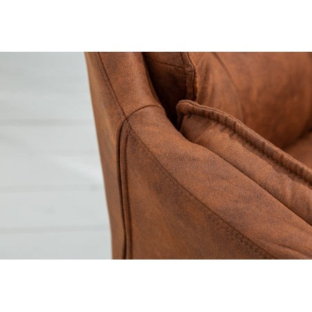 Fauteuil pivotant LOUNGER 180° microfibre brun clair