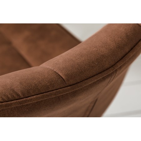 Chaise cantilever MIAMI microfibre brune - Lot de 2