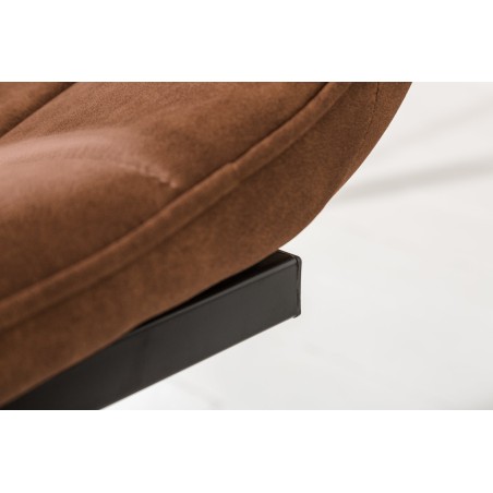 Chaise cantilever MIAMI microfibre brune - Lot de 2