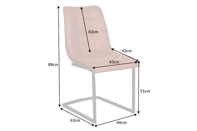 Chaise cantilever MIAMI microfibre brune - Lot de 2