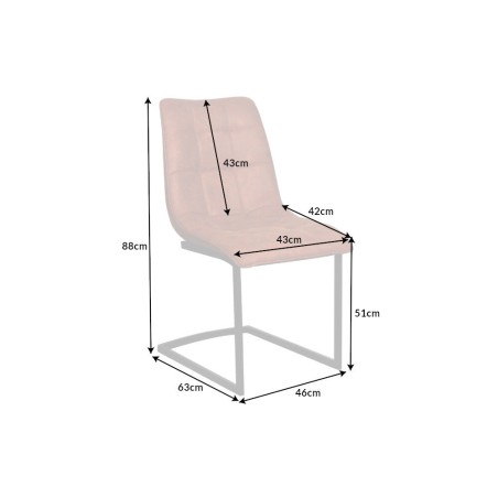 Chaise cantilever MIAMI microfibre brune - Lot de 2