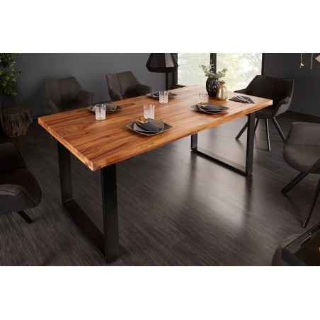 Table à manger IRON CRAFT 160cm sheesham massif naturel