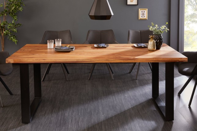 Table à manger IRON CRAFT 160cm sheesham massif naturel