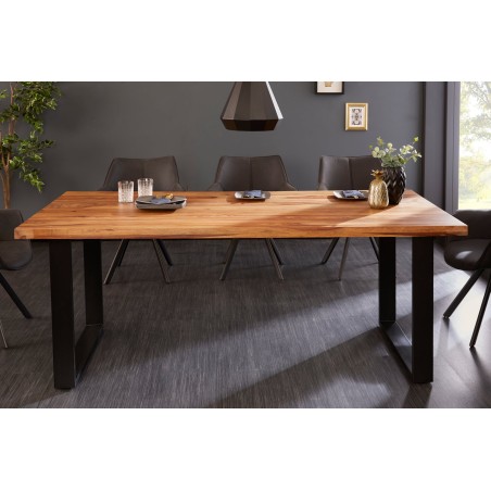 Table à manger IRON CRAFT 160cm sheesham massif naturel