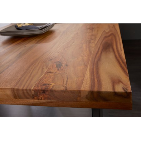 Table à manger IRON CRAFT 160cm sheesham massif naturel