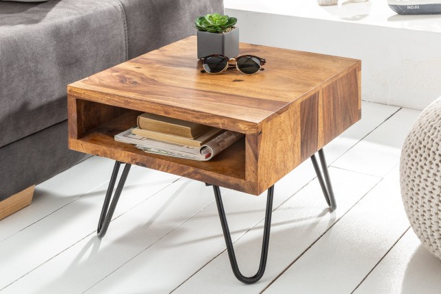 Table d'appoint SCORPION 45cm sheesham massif