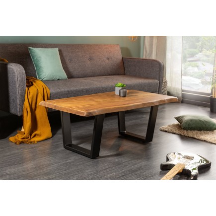 Table basse MAMMUT 110cm Acacia Massif Pieds Métal