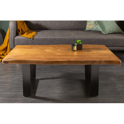 Table basse MAMMUT 110cm Acacia Massif Pieds Métal 2
