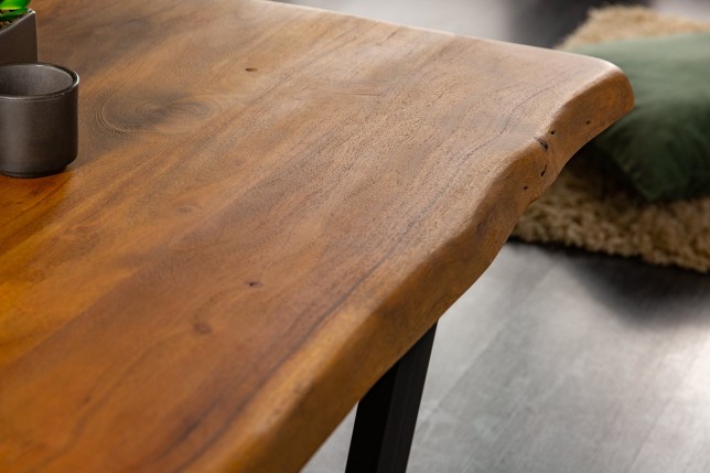 Table basse MAMMUT 110cm Acacia Massif Pieds Métal