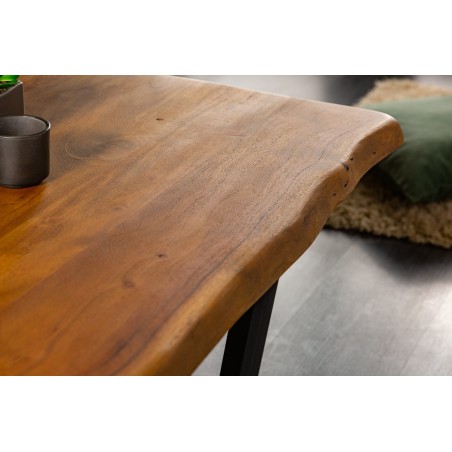 Table basse MAMMUT 110cm Acacia Massif Pieds Métal