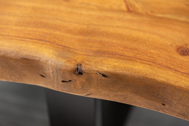 Table basse MAMMUT 110cm Acacia Massif Pieds Métal