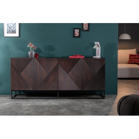 Buffet bas CREATIVO 180cm manguier massif sculpté 3D