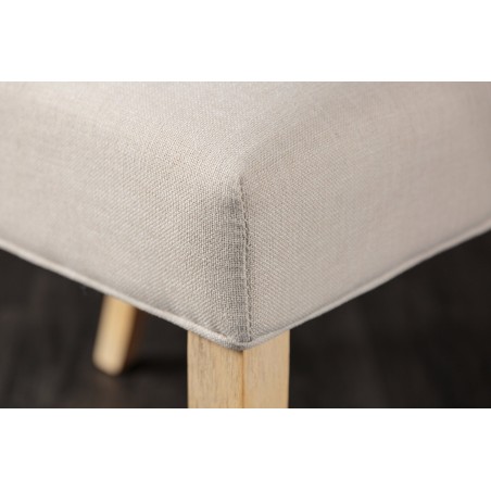 Chaise CASTLE beige tissu texturé chesterfield - lot de 2