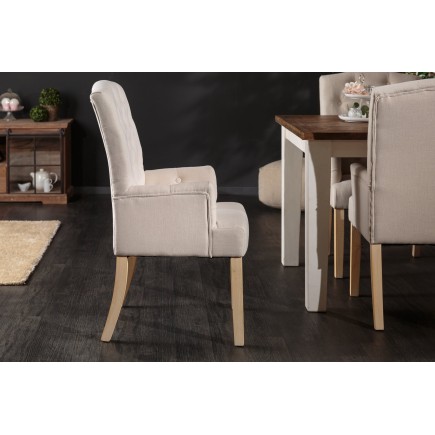 Chaise CASTLE Beige Chesterfield avec Accoudoirs 2
