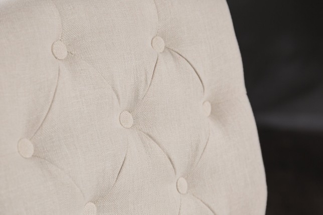 Chaise CASTLE Beige Chesterfield avec Accoudoirs