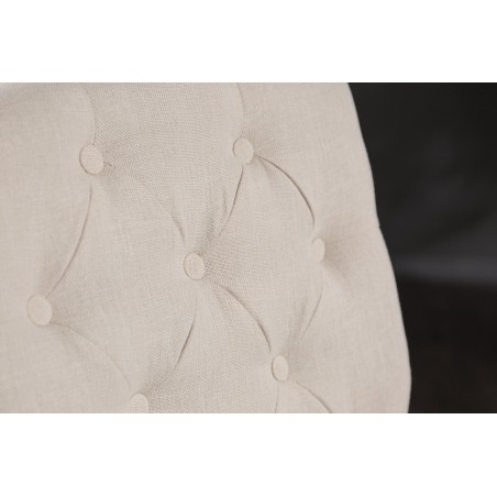 Chaise CASTLE Beige Chesterfield avec Accoudoirs