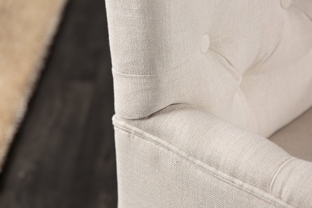 Chaise CASTLE Beige Chesterfield avec Accoudoirs