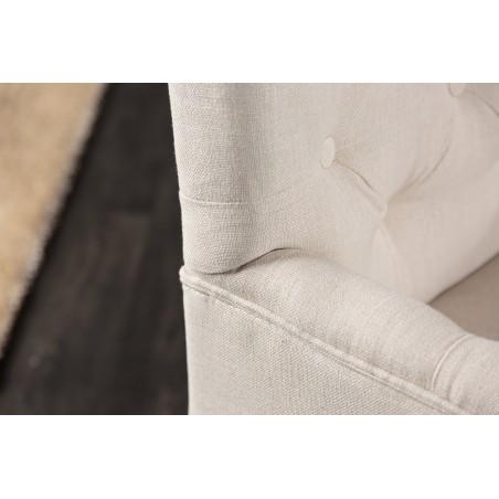 Chaise CASTLE Beige Chesterfield avec Accoudoirs