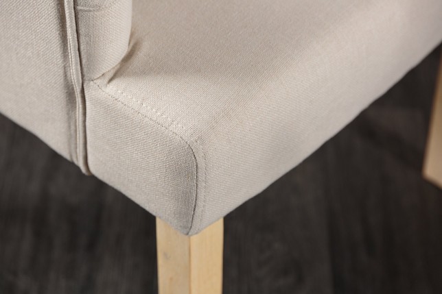 Chaise CASTLE Beige Chesterfield avec Accoudoirs